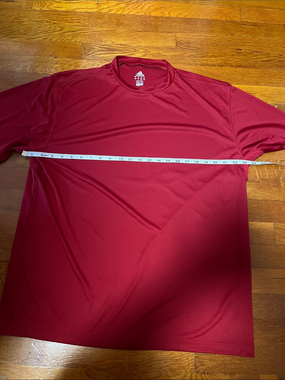 ADIDAS Men's TEAM Performance CLIMALITE Crewneck Shirt - SIZE L Red